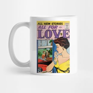 Vintage Romance Comic Book Cover - All For Love Mug